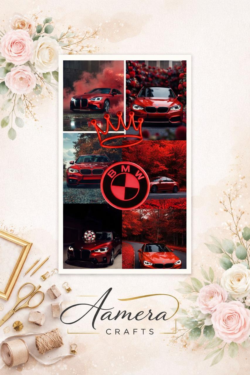 Luxury BMW Car Collage Wall Art – Premium Framed Automotive Décor - Image 1