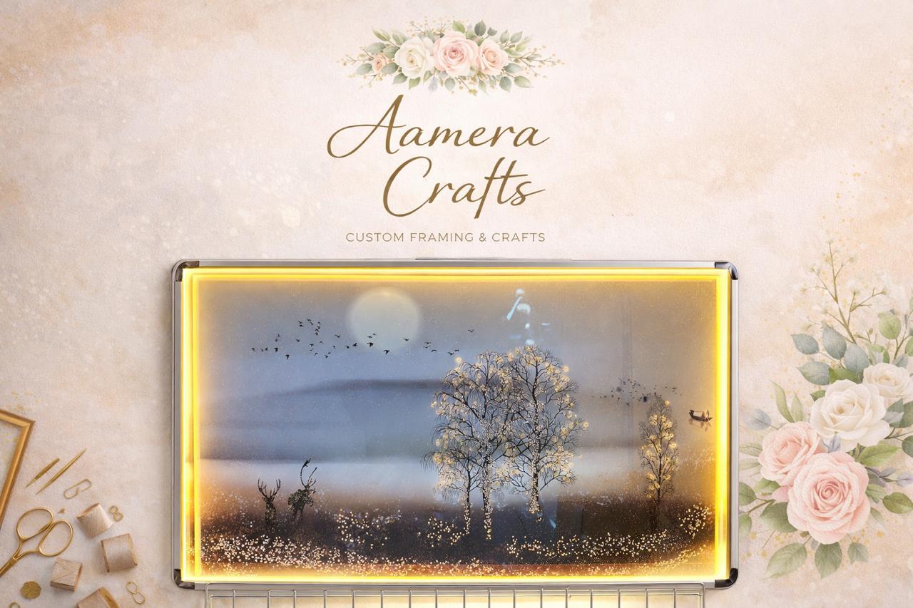 Luxury LED Nature Wall Art – Premium Illuminated Framed Décor - Image 1