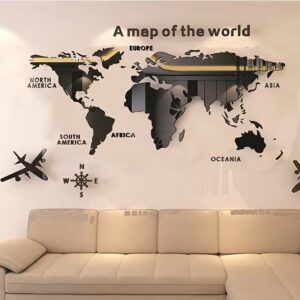 Luxury World Map Metal Wall Art – Modern Travel Inspired Home Décor - Image 1