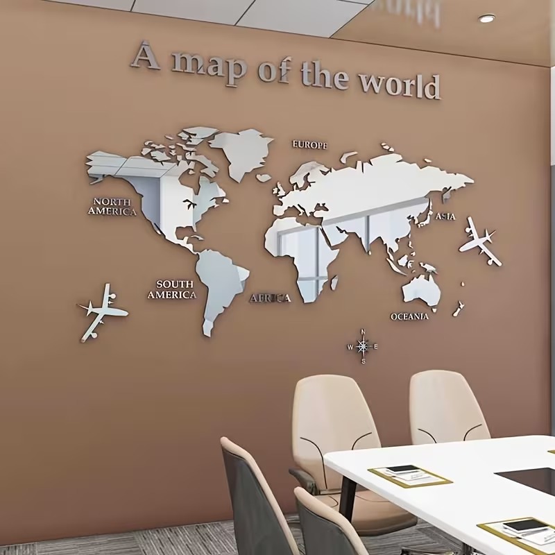 Luxury World Map Metal Wall Art – Modern Travel Inspired Home Décor - Image 2