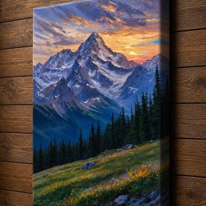 Premium Floating Frame Canvas Painting – Luxury Mountain Landscape Wall Art in Dubai | Aamera Crafts - Image 3