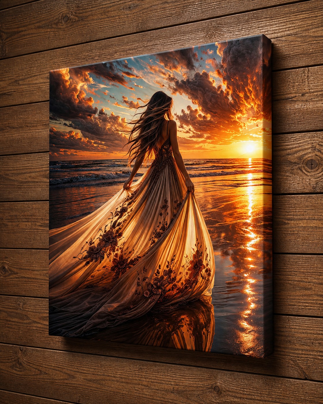 Premium Floating Frame Canvas Painting – Luxury Mountain Landscape Wall Art in Dubai | Aamera Crafts - Image 4