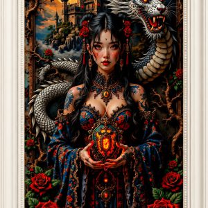 Fantasy Dragon Gothic Wall Art Frame – Luxury Anime Style Wall Décor in Dubai | Aamera Crafts - Image 2