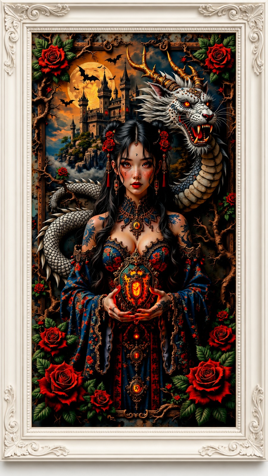 Fantasy Dragon Gothic Wall Art Frame – Luxury Anime Style Wall Décor in Dubai | Aamera Crafts - Image 2